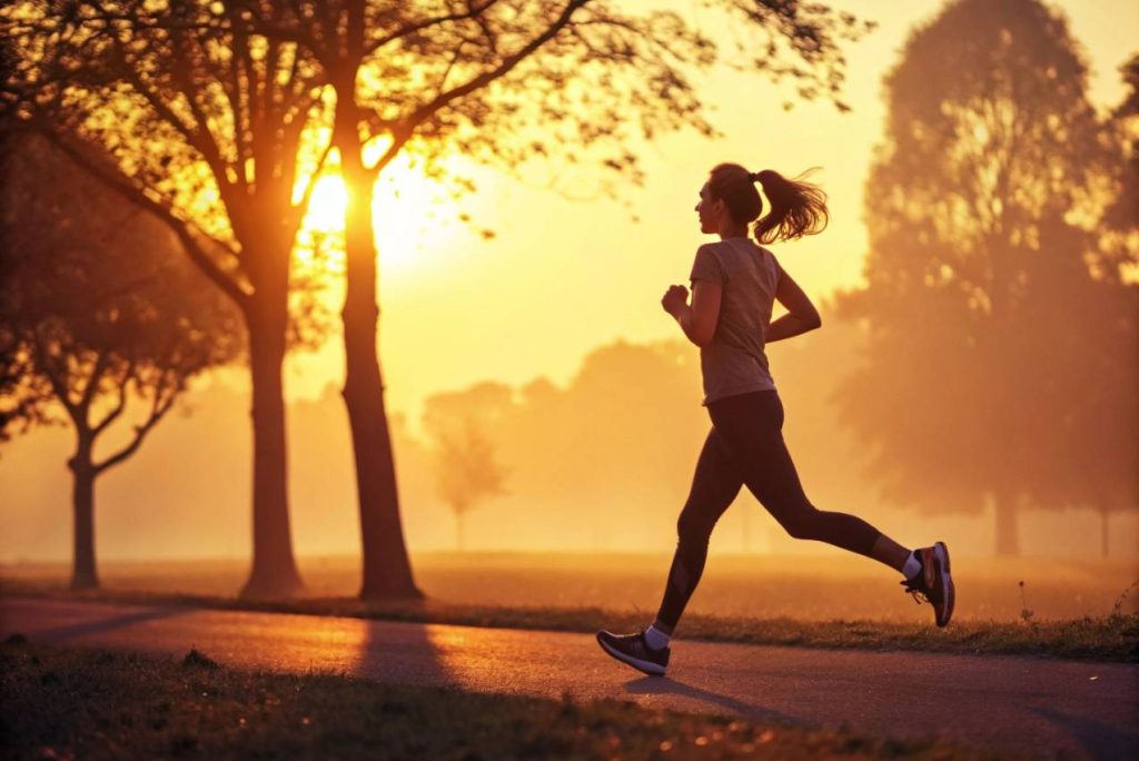 illustrative-scene-of-a-woman-jogging-in-a-park-at